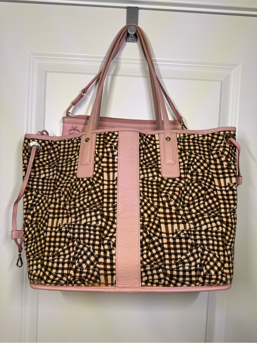 MCM Pink Visetos Tote with Detachable Pouch - Picture 12 of 16